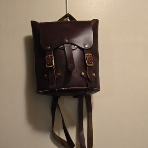 Classic Brown Leather Backpack